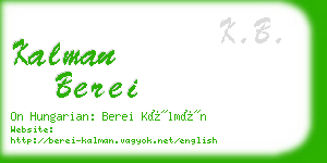 kalman berei business card